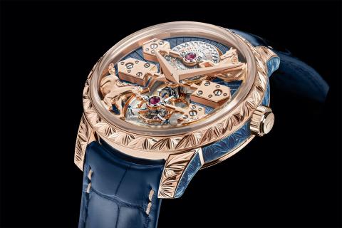 Photographie montrant la face avant du modèle de montre "La Esmeralda" de la maison Girard-Perregaux.