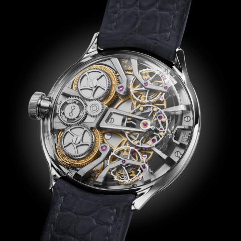 Photographie montrant le dos du Central Impulse Chronometer de Lederer